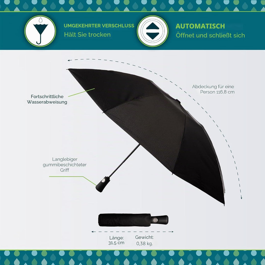 totes InBrella Regenschirm, umgekehrtes Design, automatisches Öffnen/Schliessen, Wolke, Einheitsgrös