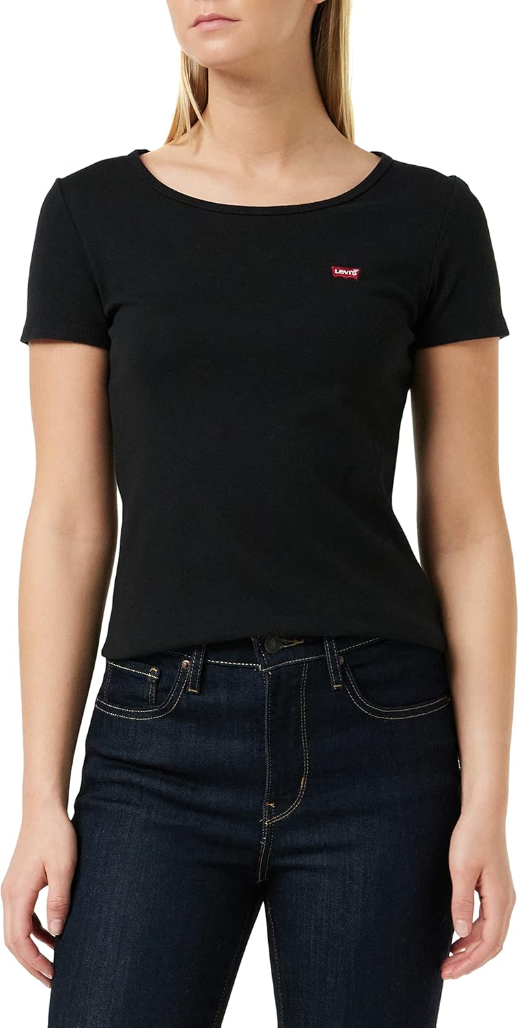Levi's Damen 2-Pack Tee T-Shirt XS White +/Mineral Black, XS White +/Mineral Black