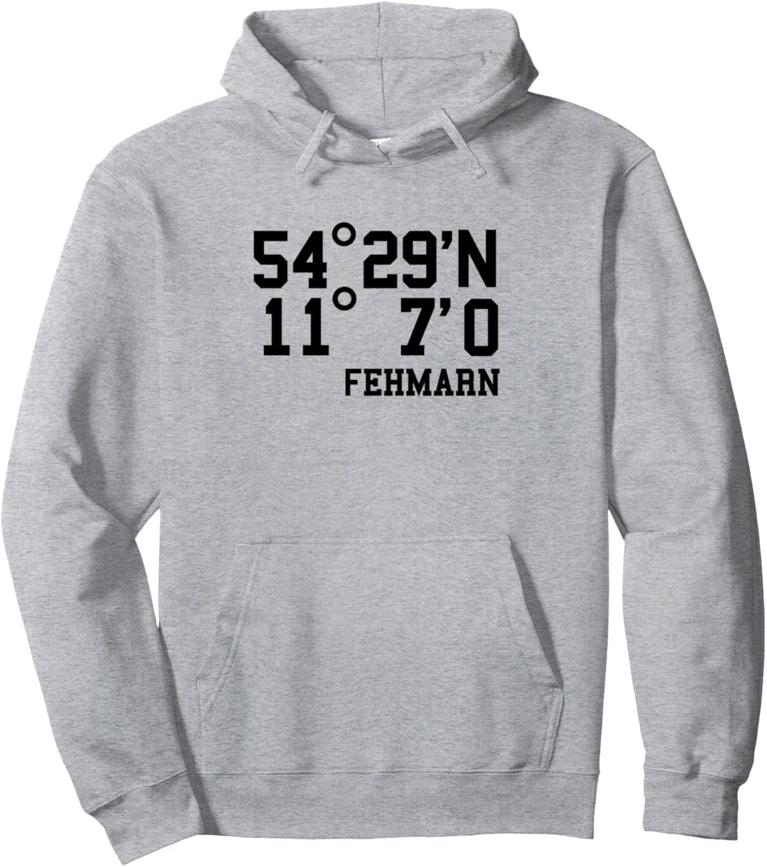 Fehmarn Koordinaten Möwe Insel Urlaub Geschenk Idee Pullover Hoodie