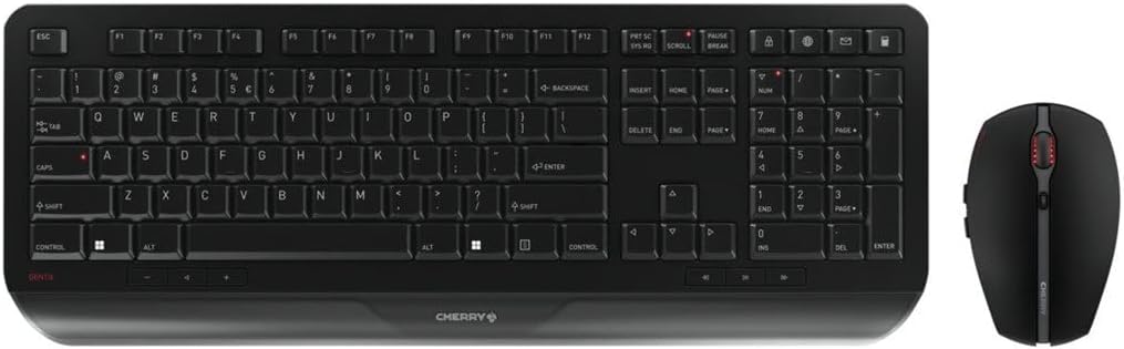 CHERRY GENTIX Desktop, kabelloses Tastatur- und Maus-Set, US-Internationales Layout, QWERTY Tastatur