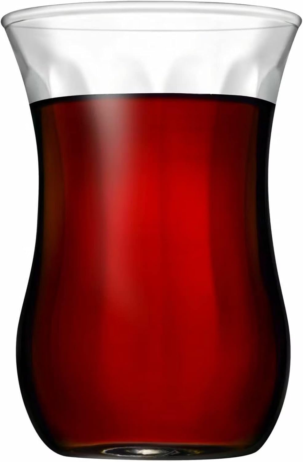Original türkisches Tee-Set 'Basic Plus K'/ 6 klassische Gläser/ 6 Rührlöffel (von KD)/ 6 Untersetze