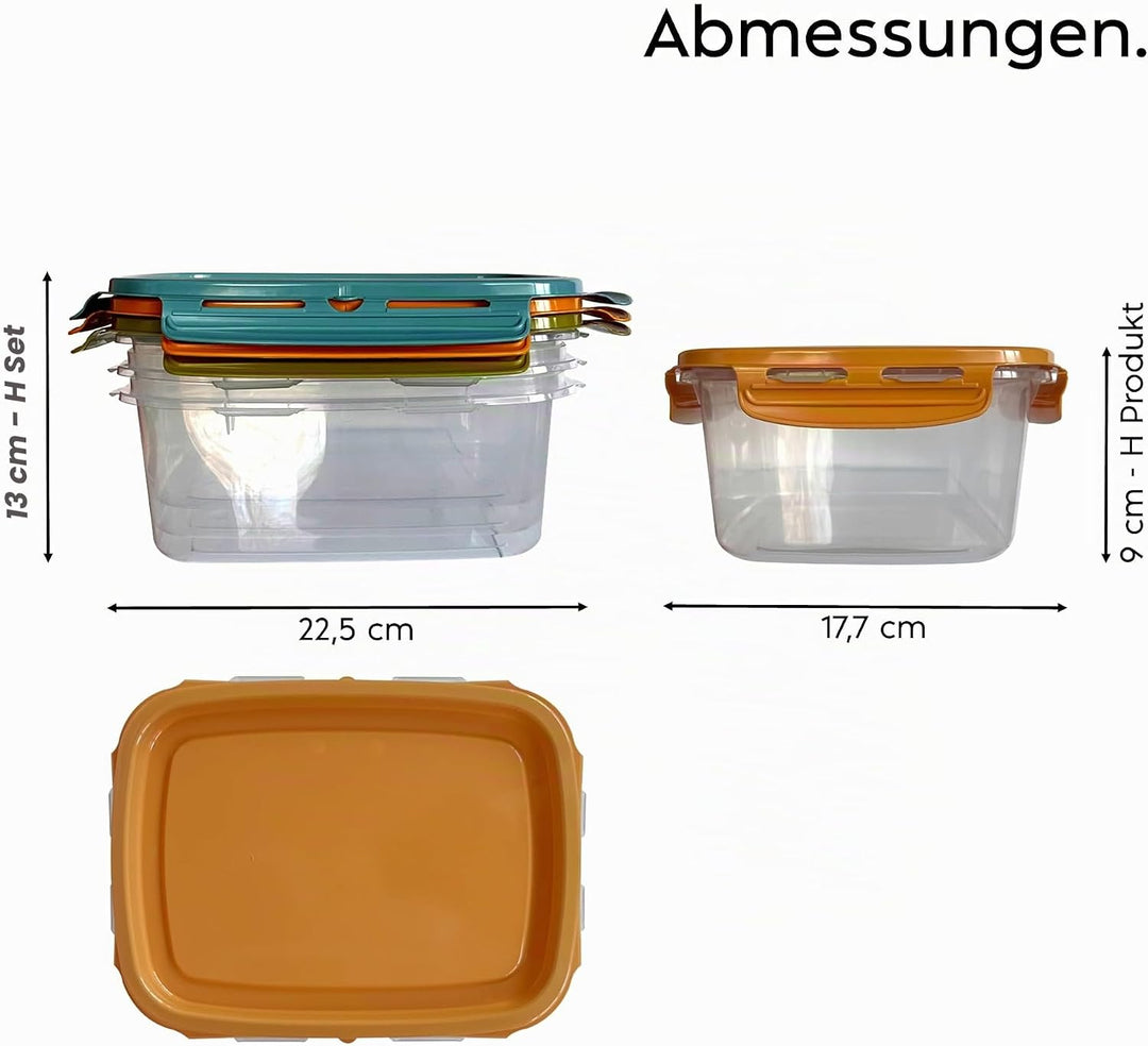 Snips, SnipsLock MIXCOLOR, Set 3 Vorratdosen 3 x 1,80 LT Rechteckig Voratdosen set, 23,5 x 18,5 x 13