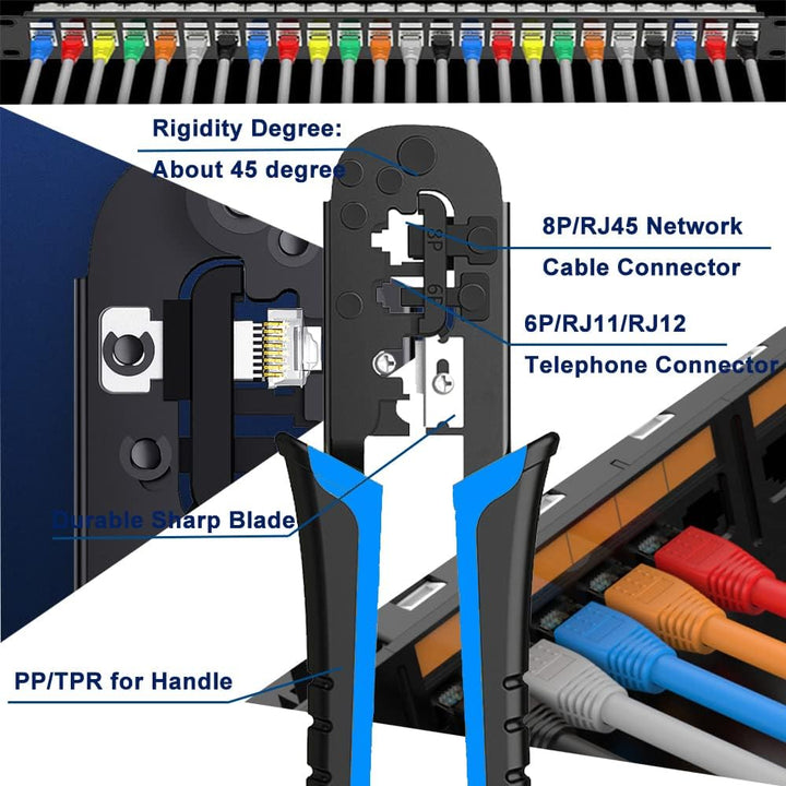 MAYLINEE RJ45 CAT5 CAT6 Netzwer Reparatur Zange für Netzwerkstecker Werkzeug Set, Crimpen des Koax C