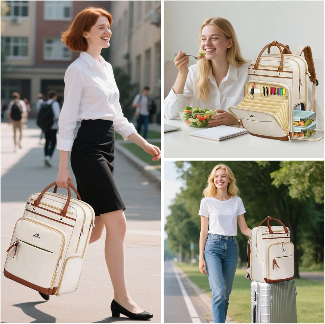 MATEIN Laptop Rucksack Damen 15,6 Zoll mit Abnehmbar Kühlfach, Lehrer Rucksack Damen mit USB Ladeans