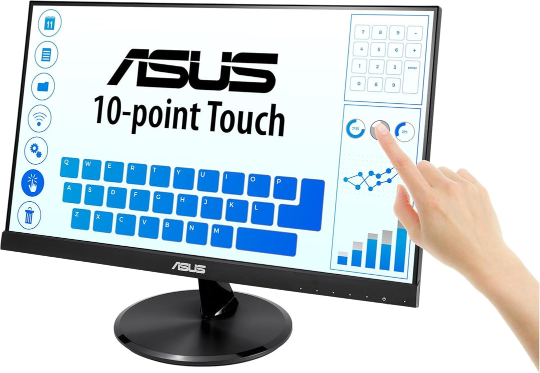 ASUS VT229H | 21,5 Zoll Full-HD Touch Monitor | 10 Punkt Multi-Touch, Flimmerfrei, Blaulichtfilter,