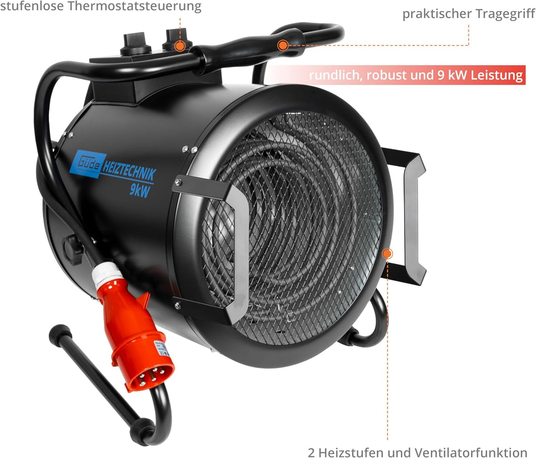 Güde ElektroheizerGH 9 E 400 V, 4,5-9 kW, 85104, Blau