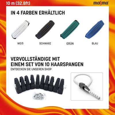 MAGMA Elastisches Seil Bungee-Seil für Schwimmbadabdeckungen 8mm, 50m. Gummiseil für Schwimmbad, Ang