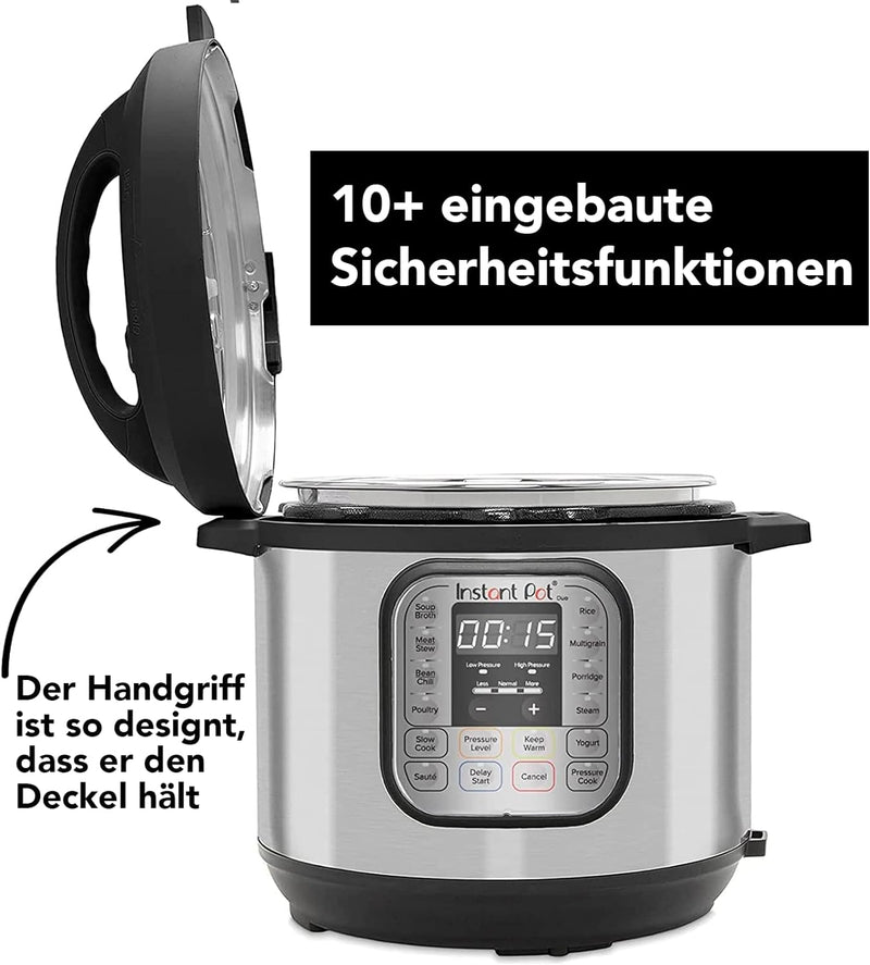 Instant Pot Duo 30 Elektro-Multikocher 3L - Schnellkochtopf, Schongarer, Reiskocher, Sautierpfanne,
