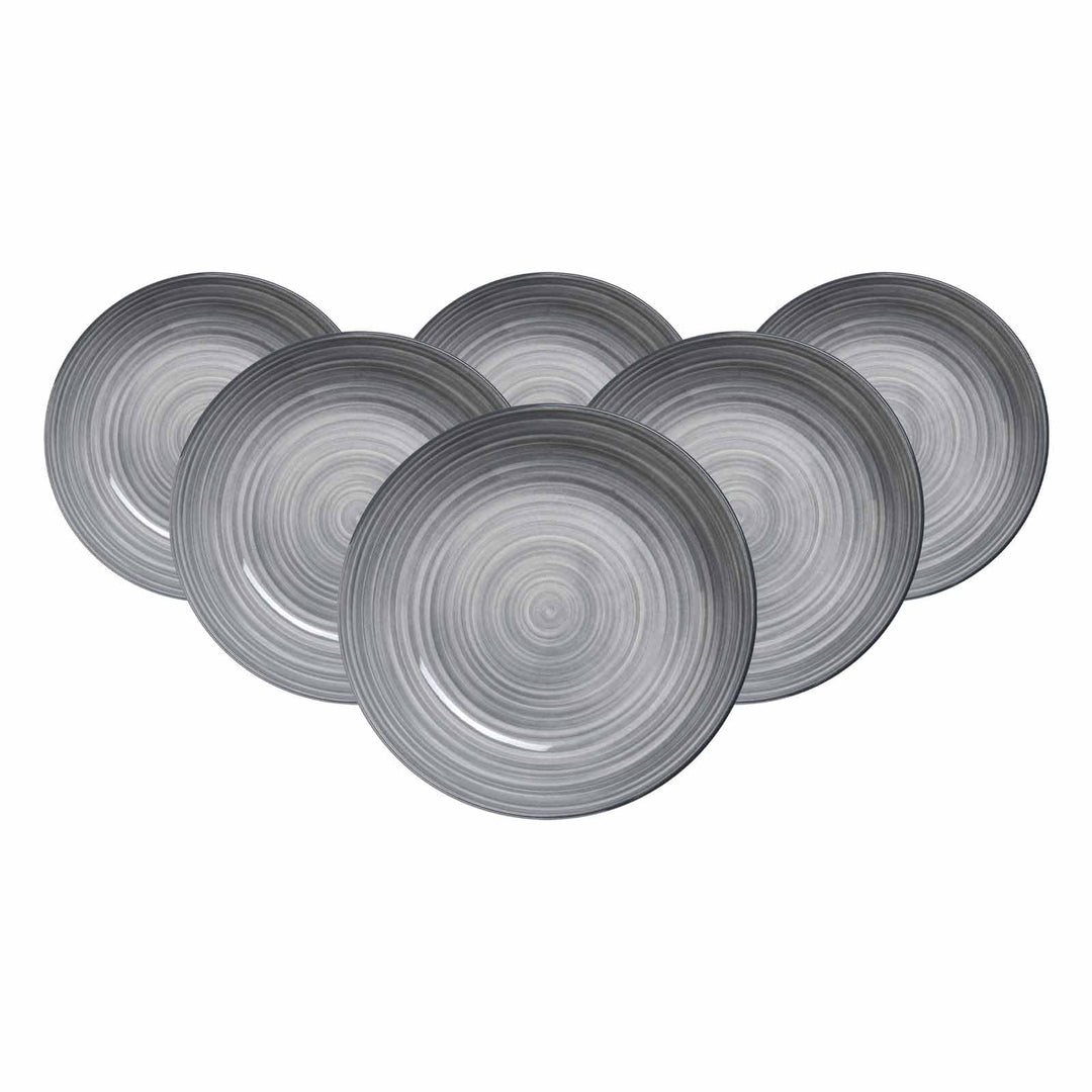 Ritzenhoff & Breker Sendai Wirbel Suppenteller-Set 6-teilig – 20 cm – Mix & Match Boho-Geschirr in G