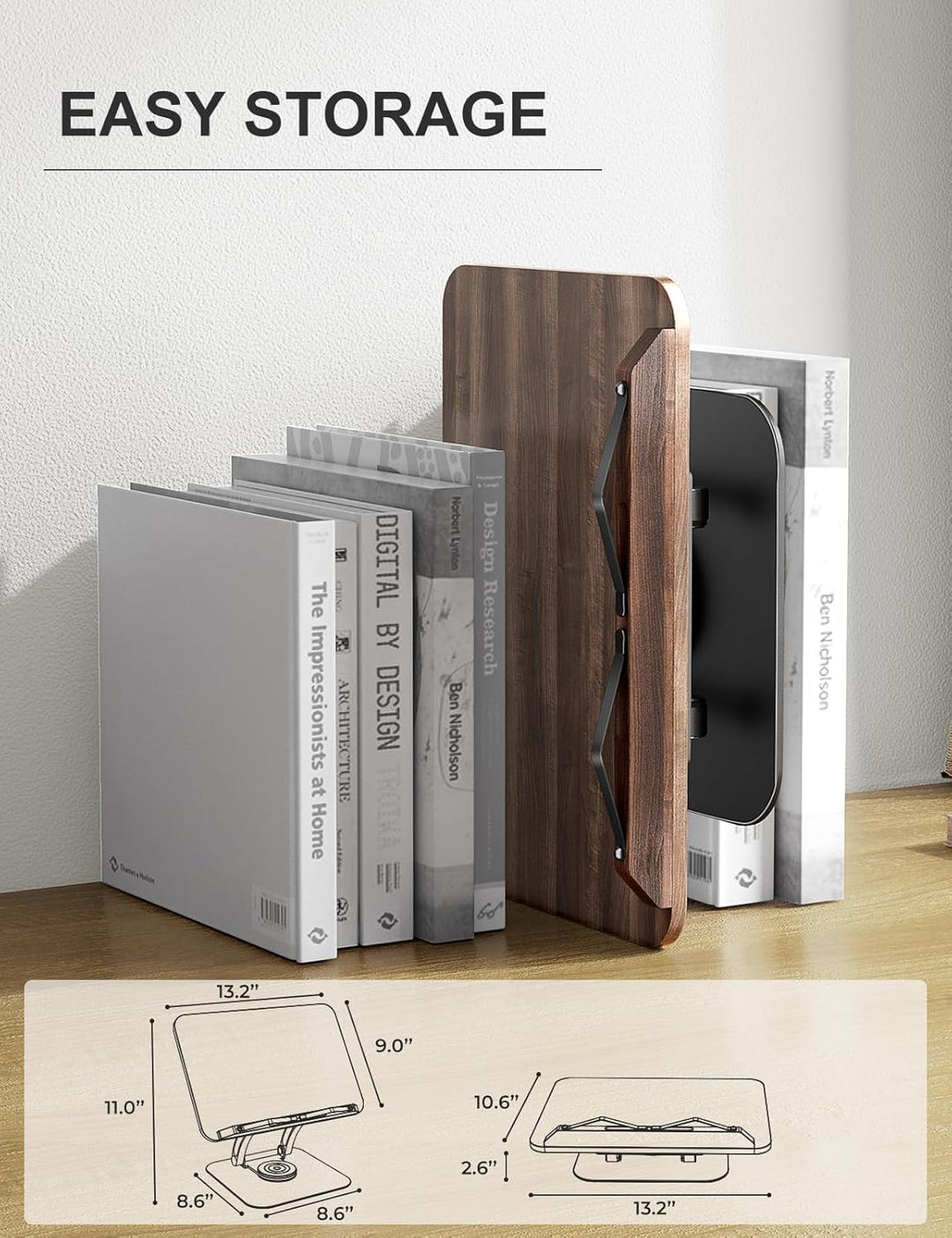 Tounee Buchständer, Verstellbarer Buchhalter mit 360° drehbarer Basis, Kochbuchständer, Rezeptbuchha