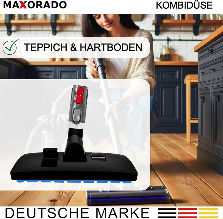 Kombidüse kompatibel mit Hompany SmartVac 11 V15A Bodendüse Düse Ersatzteil für Akku Stil Staubsauge