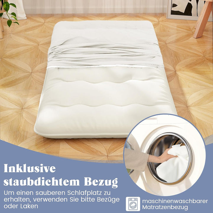 COSTWAY Japanische Futon Matratze, Tatami-Matte, Bodenmatratze, Klappmatratze mit waschbarem Bezug,