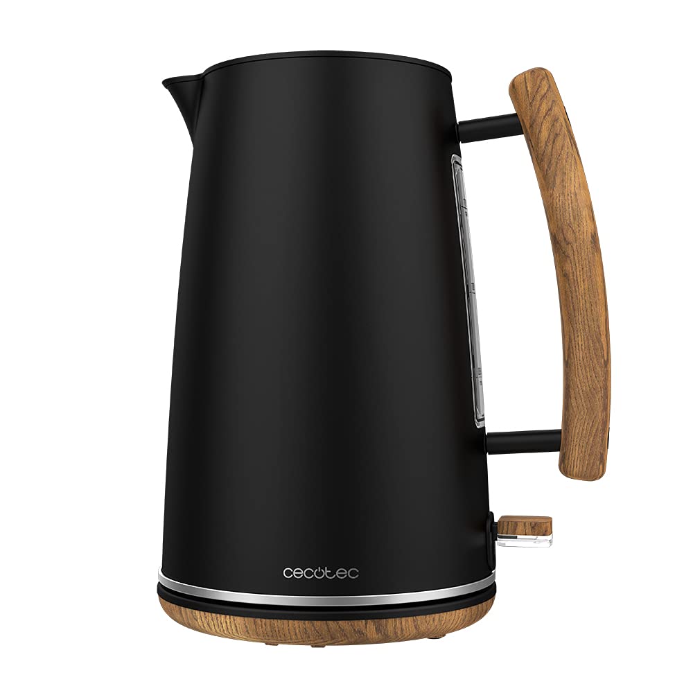 Cecotec Wasserkocher Thermosense 400 Black Woody 1,7 Liter Fassungsvermögen und 3000 W Schwarz, Schw