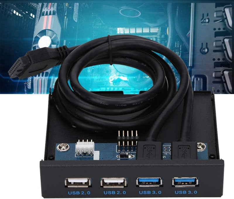 ASHATA 2-Port USB3.0 + 2-Port USB2.0 3,5-Zoll-Frontblende USB-Hub-Erweiterungsdiskettenlaufwerk Fron