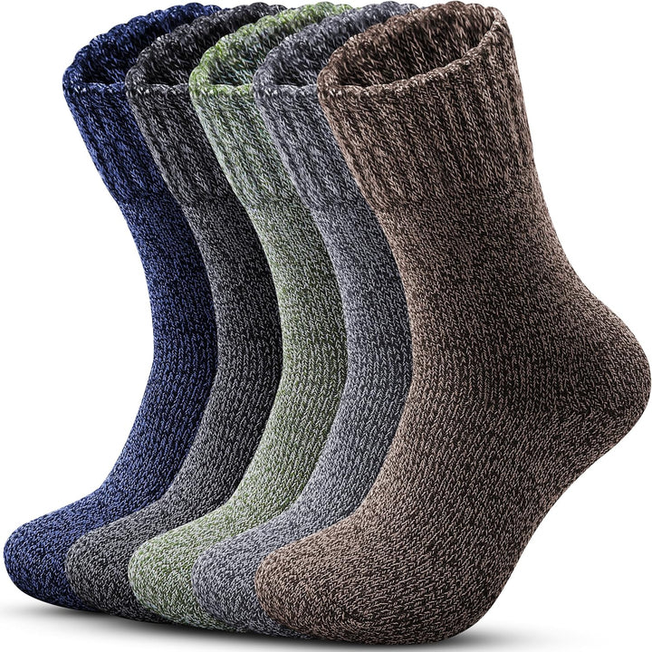 Reamphy 5 Paar Thermosocken Herren, Winter Warme Socken Merino Wollsocken Herren, Dicke Atmungsaktiv