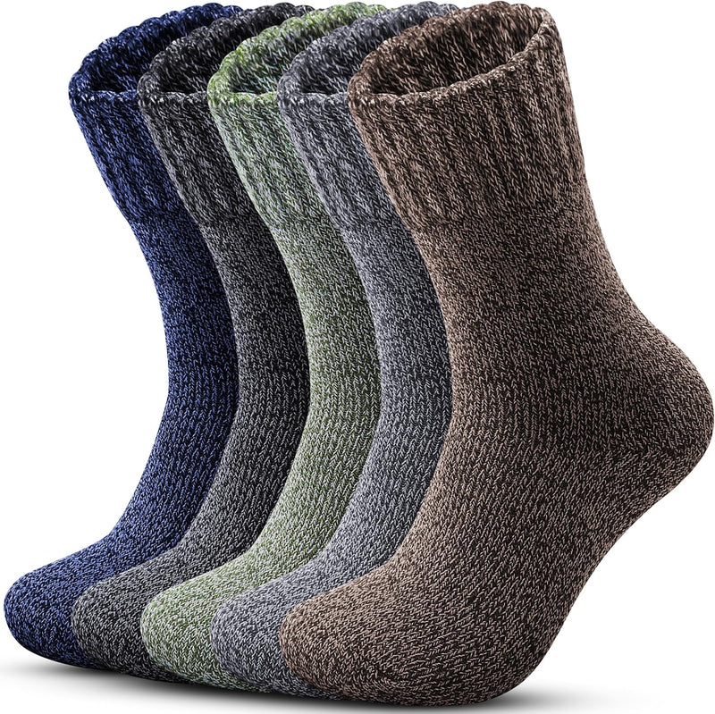Reamphy 5 Paar Thermosocken Herren, Winter Warme Socken Merino Wollsocken Herren, Dicke Atmungsaktiv