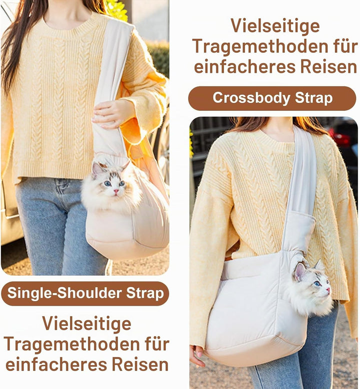 Hundetasche, mini Haustiertasche,Atmungsaktiver Haustier-Tragebeutel mit Sicherheitsverschluss,für d