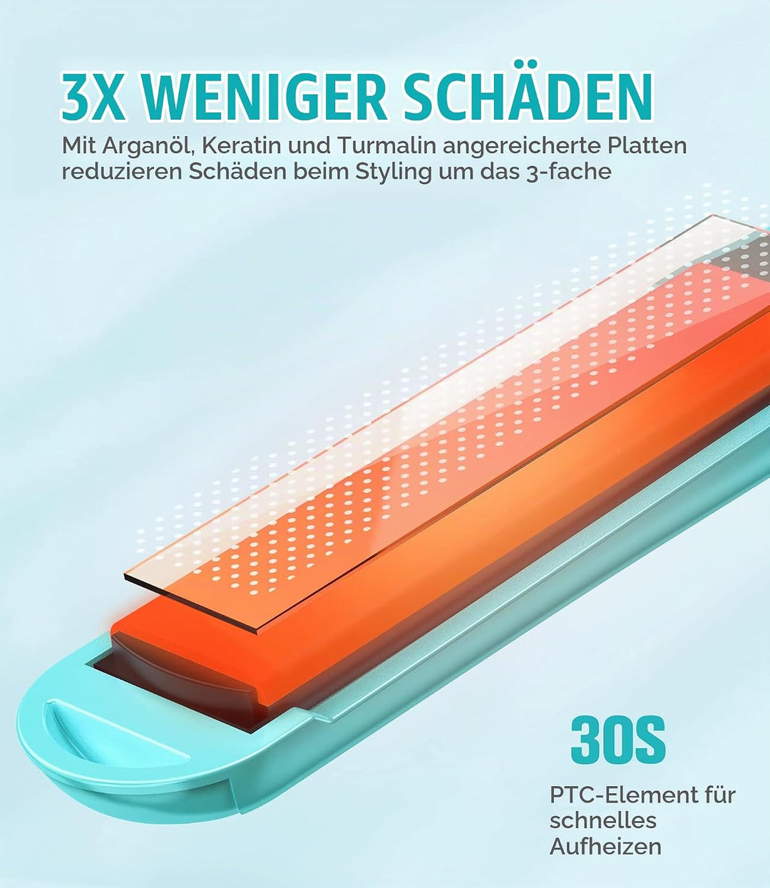 Terviiix Mini-Haarglätter, Keramik-Mini-Glätteisen für kurzes Haar/Locken, Pony, leicht und tragbar,
