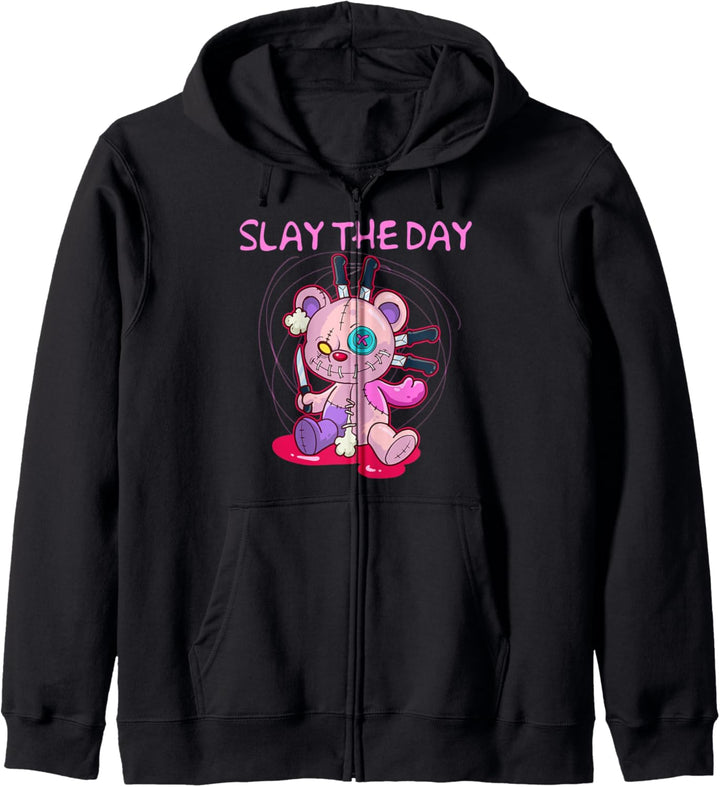 Pastel Goth Creepy The Day Teddy Kawaii Kapuzenjacke