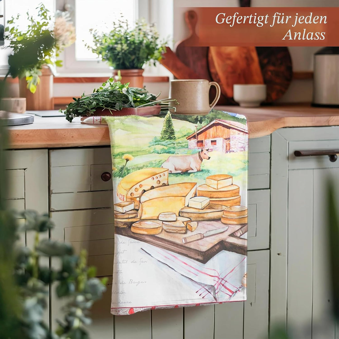 Maison d' Hermine Küchentücher, 100% Baumwolle, weich, saugfähig, 50,8 x 70,5 cm, 2 Stück Multicolor