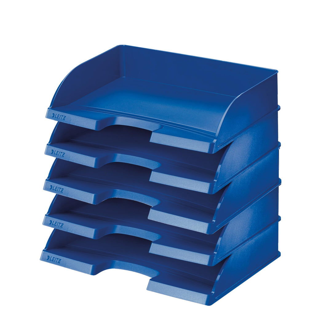 Leitz LLeitz Briefkorb Querformat A4, 5er Pack, Blau, Plus Serie, 52180035 Standard Blau 5 Stück, St