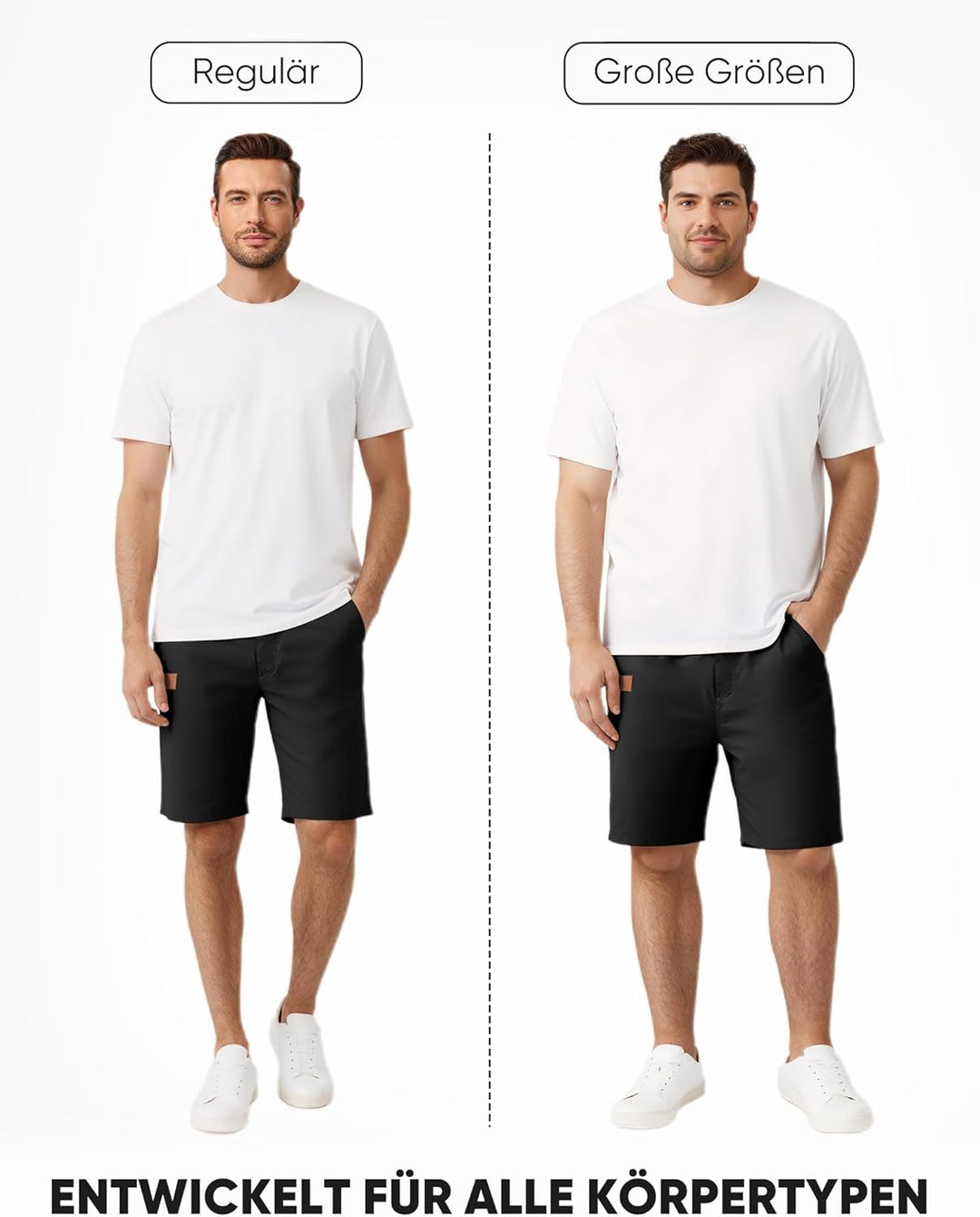 JMIERR Kurze Hosen Herren Shorts Herren Sommer Chino Baumwolle Elastische Taille mit Taschen S A Sch