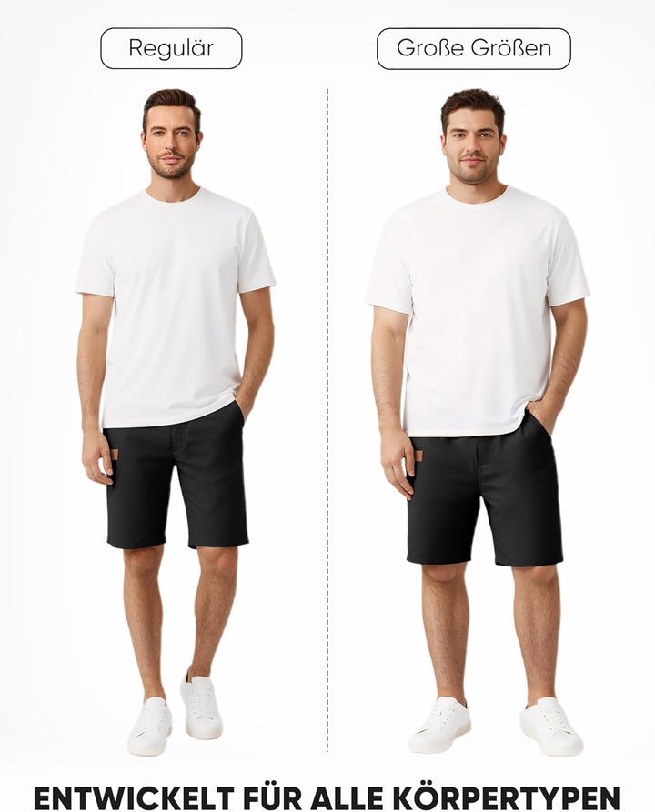 JMIERR Kurze Hosen Herren Shorts Herren Sommer Chino Baumwolle Elastische Taille mit Taschen S A Sch