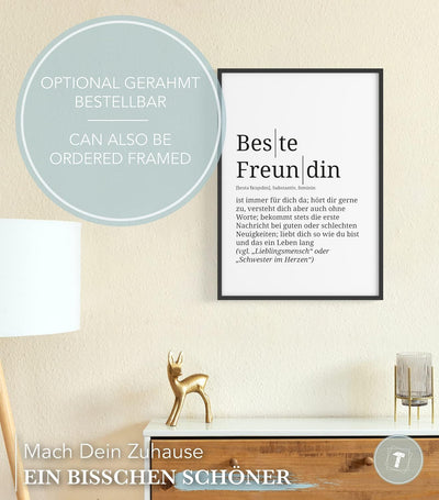 Papierschmiede® Definition: Beste Freundin, DIN A1 (59x84 cm), XXL Poster für Wohnzimmer, Schlafzimm