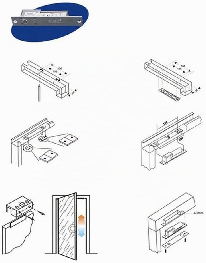 Elektromagnetische Schlösser, DC 12V Elektrische Drop Bolt Türschloss Zugangskontrolle Türoffner Mag
