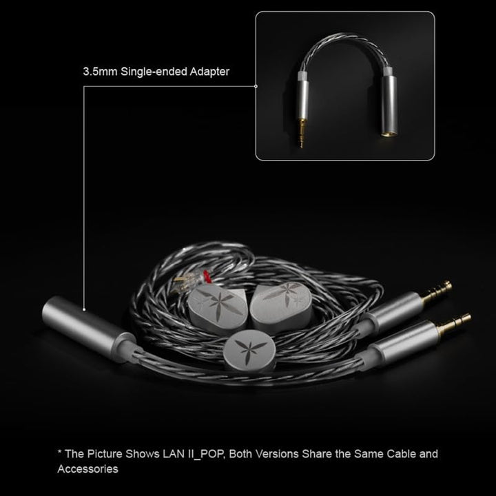 Moondrop LAN II Kopfhörer 4,4mm 3,5mm Stecker 0,78mm austauschbares Kabel 10mm Doppelkammer HiFi In-