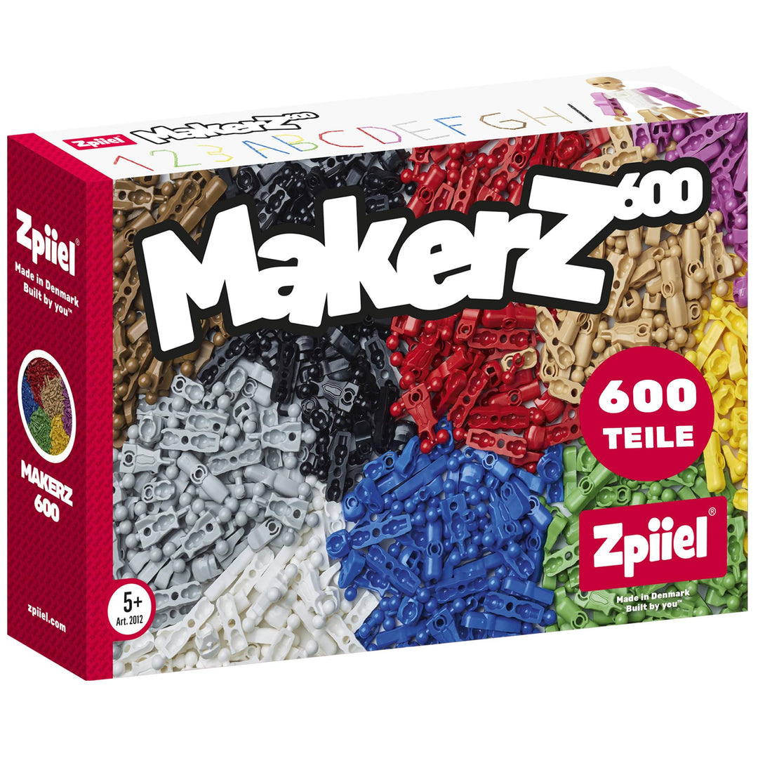MakerZ Konstruktionsspielzeug für Kinder ab 5 Jahren - Kreativ-Bausteine mit verschiedenen Form-Elem