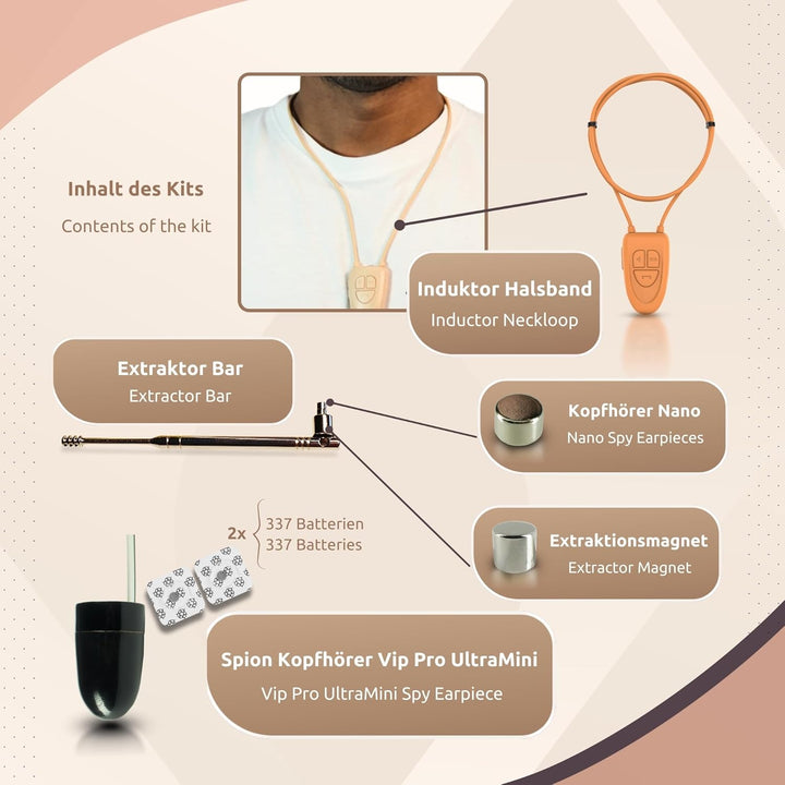 PingaOculto Spion Kopfhörer Bluetooth für Prüfung Mini Nano Unsichtbare Kopfhörer für Handy mit Mikr