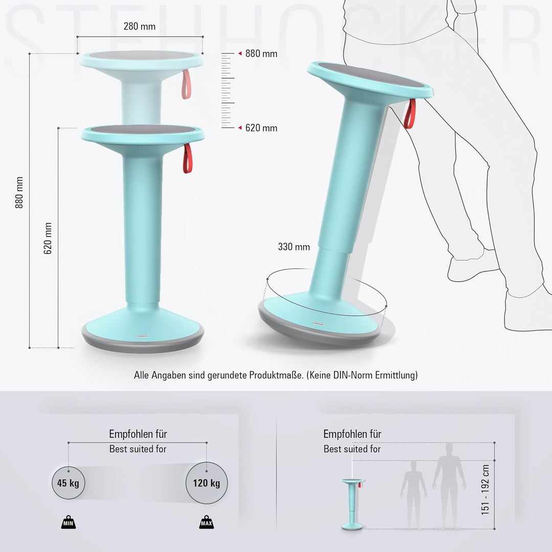 Interstuhl UPis1 Stehhocker - ergonomisch & höhenverstellbar - Hocker mit rutschhemmender Standfläch