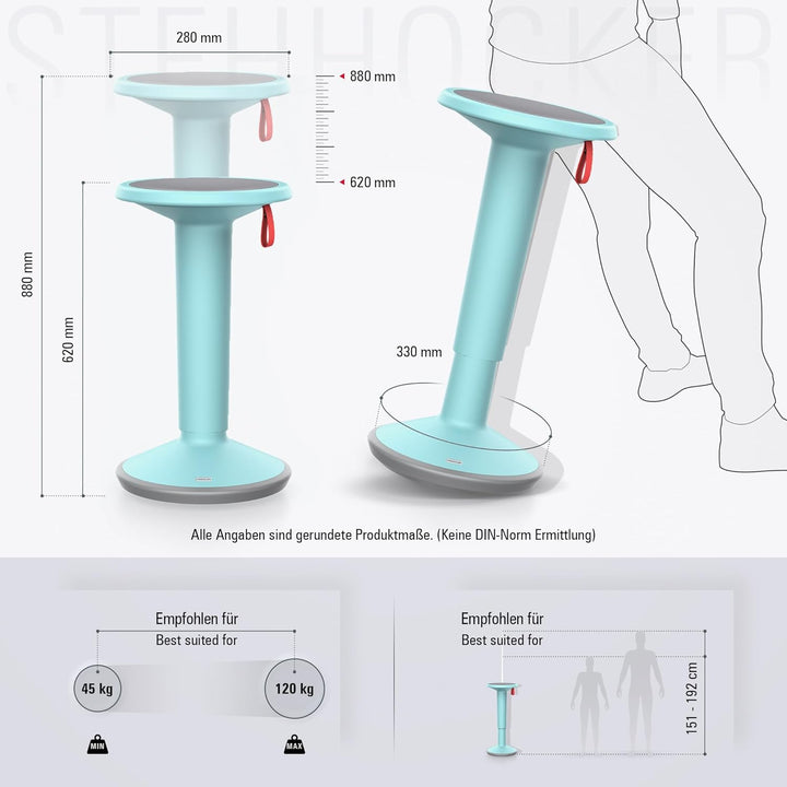 Interstuhl UPis1 Stehhocker - ergonomisch & höhenverstellbar - Hocker mit rutschhemmender Standfläch
