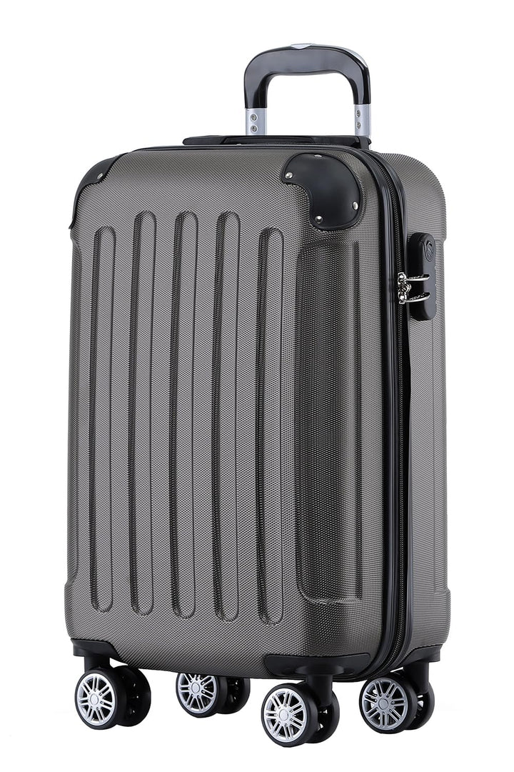 BEIBYE Zwillingsrollen Hardcase Reisekoffer Koffer Trolleys Hartschale in XL-L-M in 14 Farben (Coffe