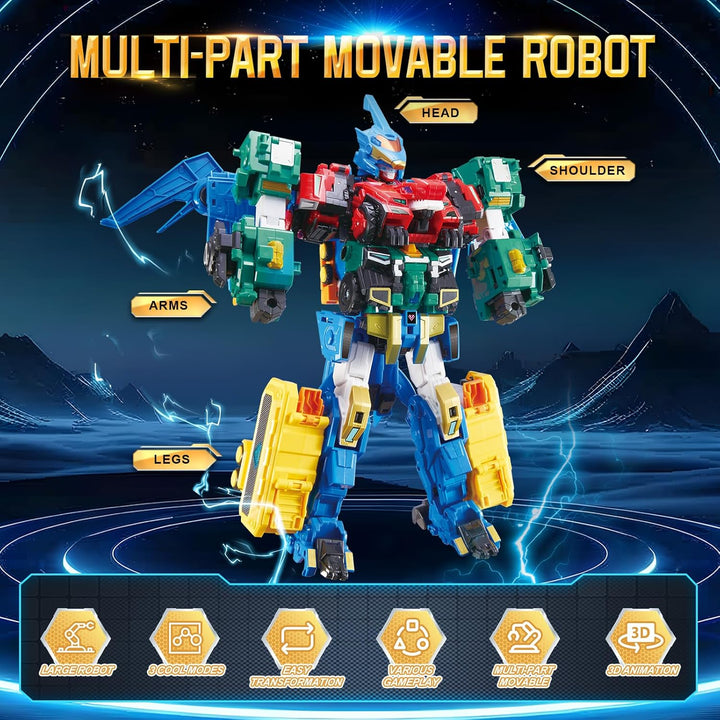 Quantum Heroes DINOSTER 4 in 1 Transforming Robot Mega Robot Metatron 16 in | Spielzeug zum Verwande