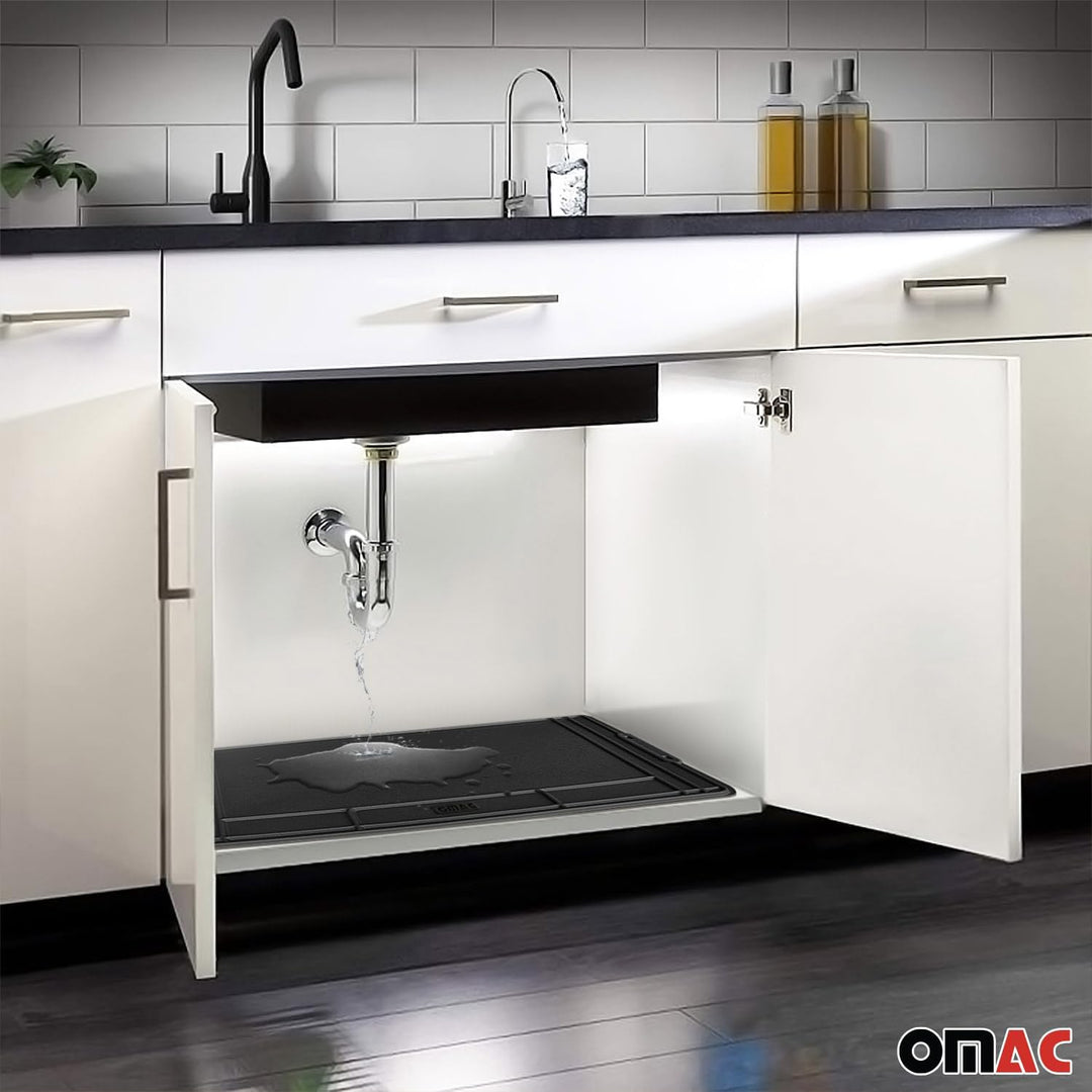 OMAC Wasserschutzmatte Unterschrankausstattung Spülenschrank Schutz TPE 87x57 cm 1x