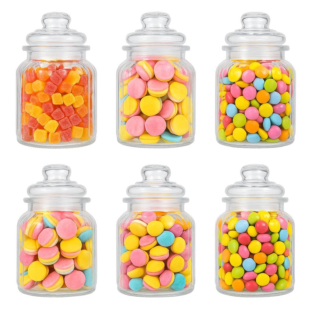 KAMACA Candy Bar Gläser 1,2L – 6er Set Bonbongläser mit Deckel – luftdichte, spülmaschinenfeste Vorr