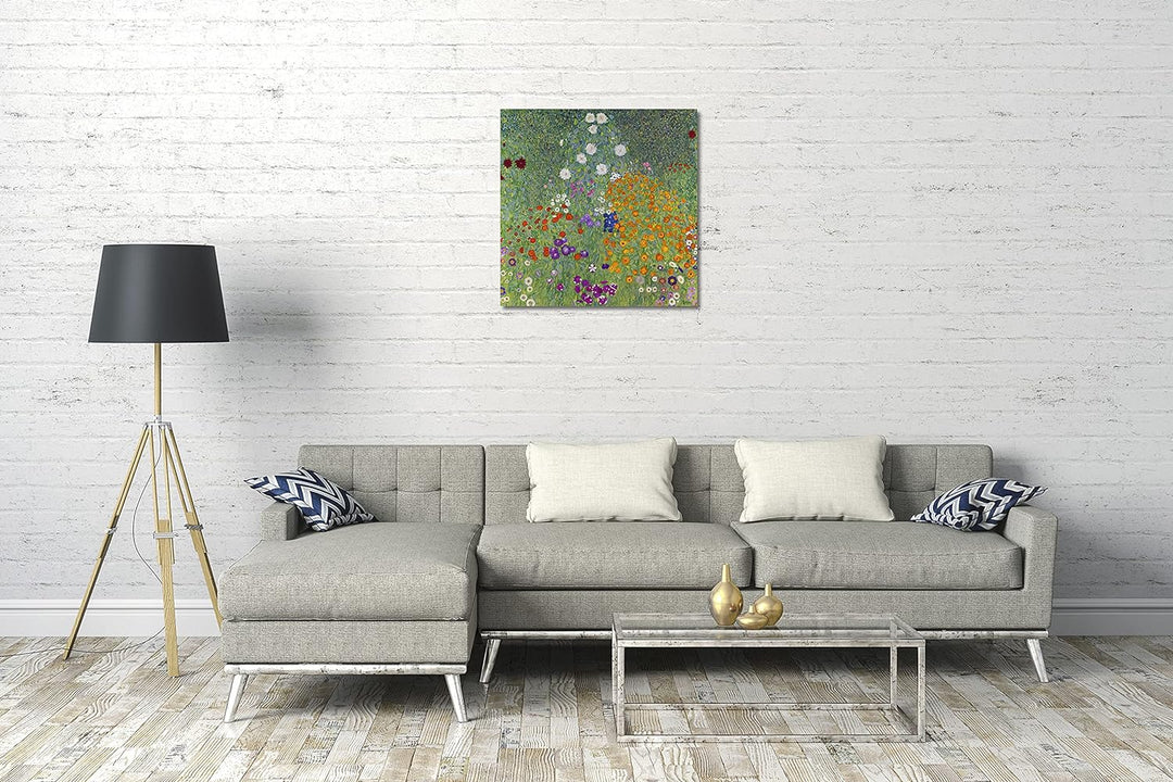 Printed Paintings Leinwand (60x60cm): Gustav Klimt - Bauerngarten (1907) 60x60 cm, 60x60 cm