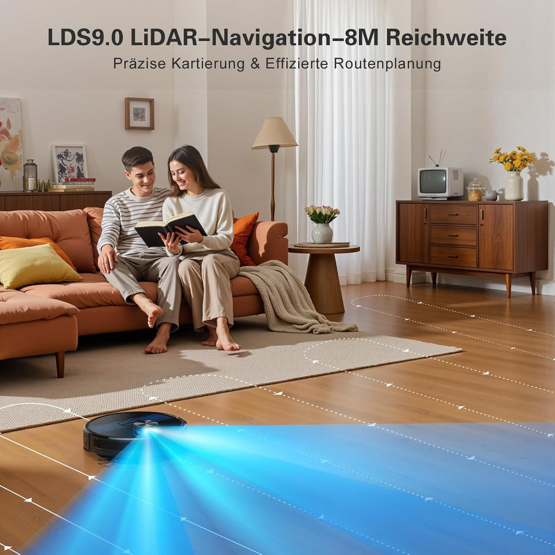 Lubluelu Saugroboter mit Wischfunktion 3-1, 4500Pa Staubsauger Roboter mit Lasernavigation, 54 dB Ro