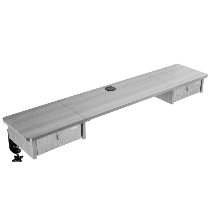 Duronic DD2 GY Schreibtischaufsatz für 2 Monitore, Schreibtisch Erweiterung mit Schubladen, 120 x 25