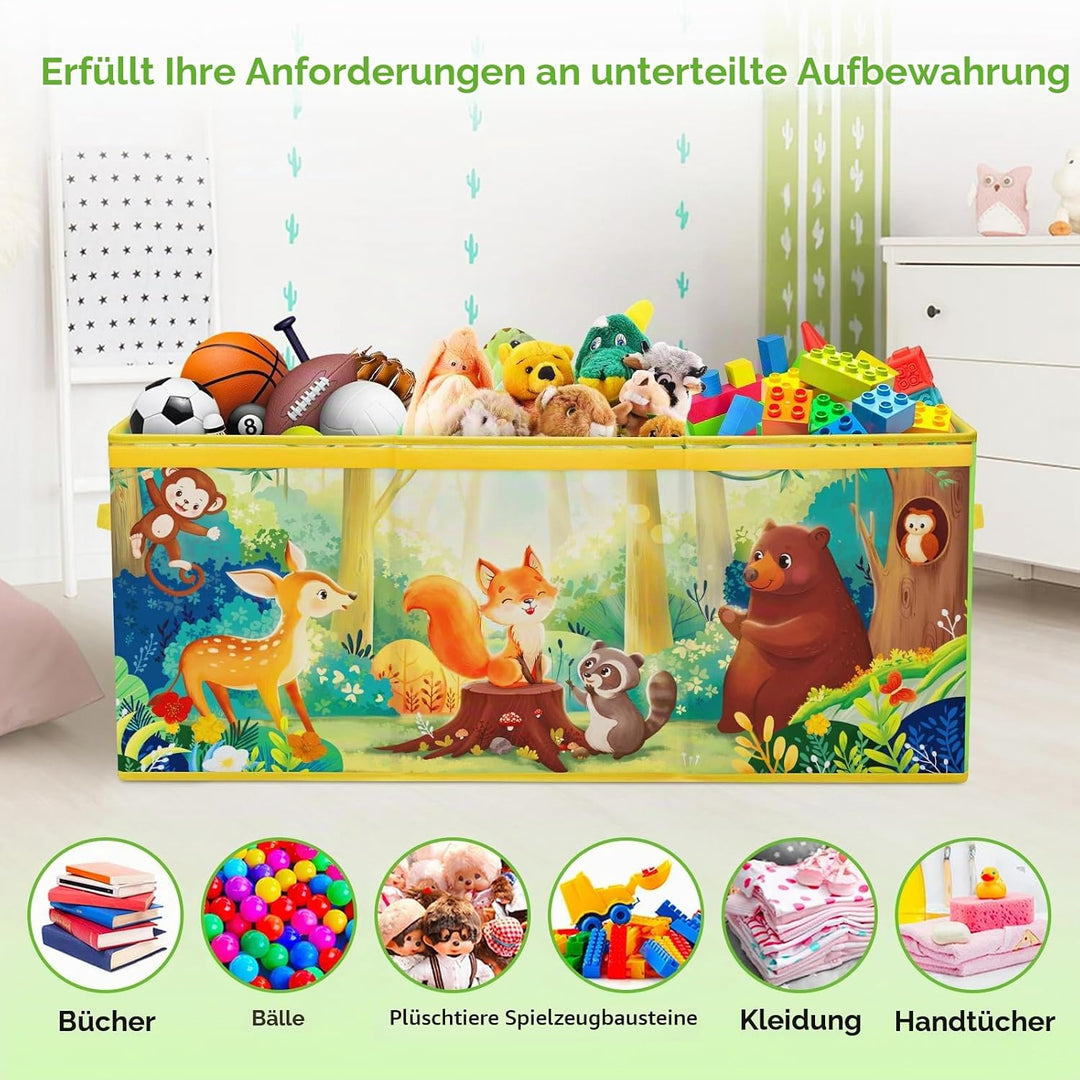 Extra Gross Aufbewahrungsbox mit Deckel Kinder, Zusammenklappbare Oxford-Spielzeugkiste mit Griff fü
