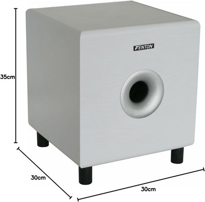 Fenton SHFS08W - Subwoofer aktiv Heimkino - 8 Zoll - 200 Watt Sub Woofer mit integriertem Verstärker