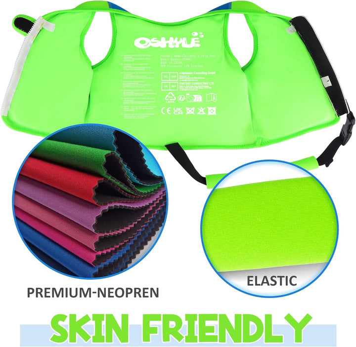 OSHYLE Kinder Schwimmweste - Jungen Mädchen Neopren Schwimmen Jacke Kleinkind Schwimmen Floating Neo