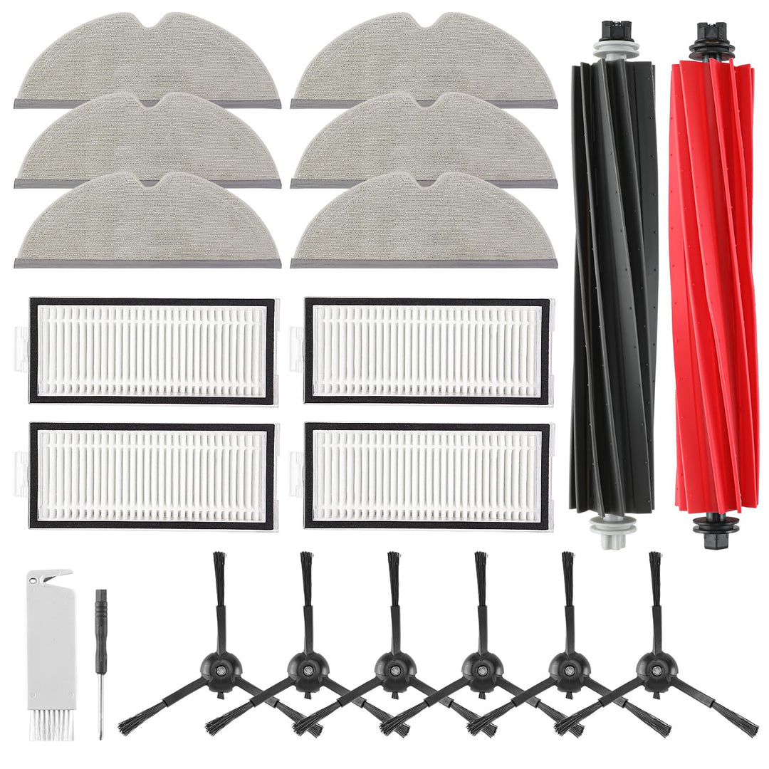 VIEWALL 20 Stück Zubehör für Roborock Q5 Pro/Q5 Pro+/Q8 Max+/Q8 Max Staubsauger,2 Hauptbürsten,4 HEP