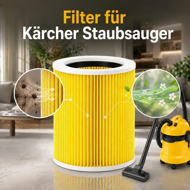 3x Filter für Kärcher Staubsauger, kompatibel mit Kärcher WD3 Filter, Premium WD2 WD 3 WD1 MV3 MV2 N