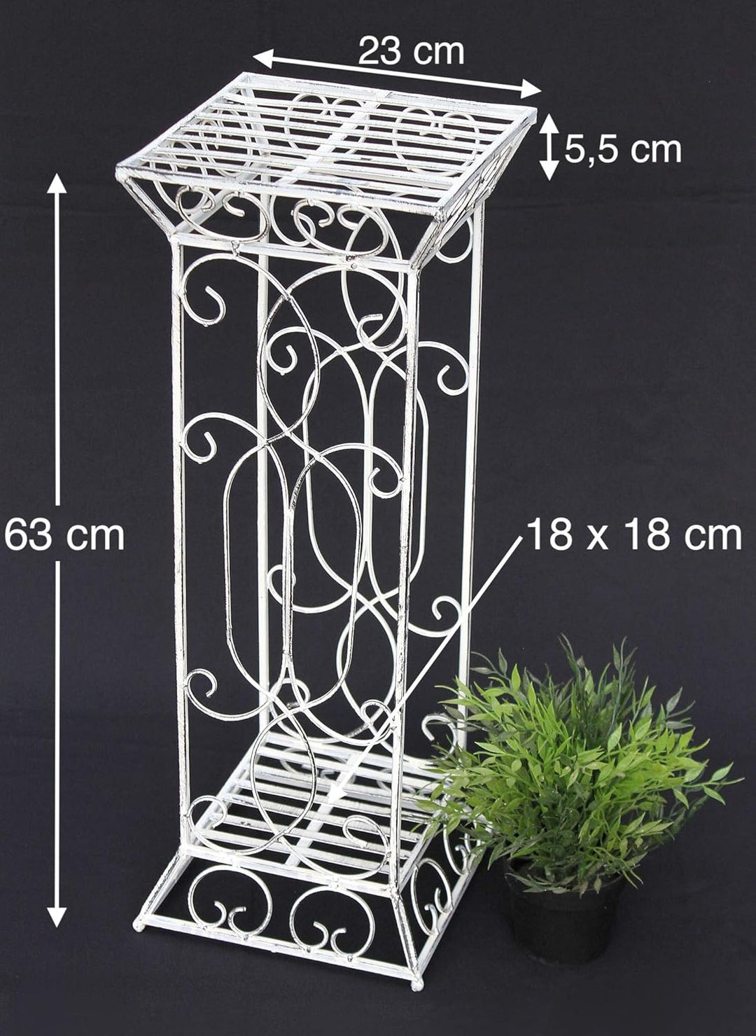 DanDiBo Blumenhocker Metall Weiss Eckig 2er Set 63 cm und 77 cm Blumenständer 20304 Blumensäule