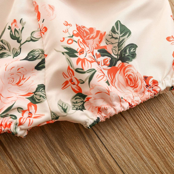 Geagodelia 3tlg Baby Kleidung Outfit Mädchen Babykleidung Set Kurzarm Body Strampler + Blumen Shorts