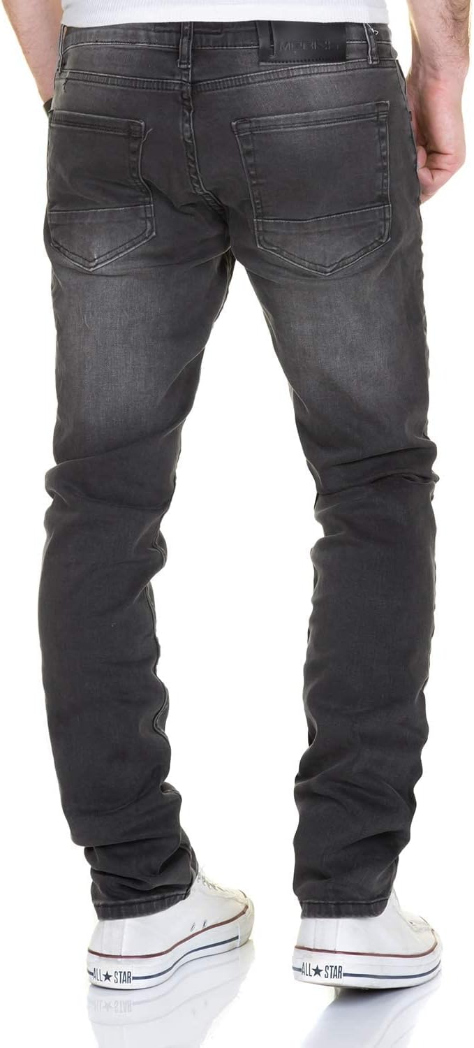 MERISH Jeans Herren Destroyed Hose Jeanshose Slim Fit Männer Denim 2081-1001 29W / 32L 505-4 Grau, 2