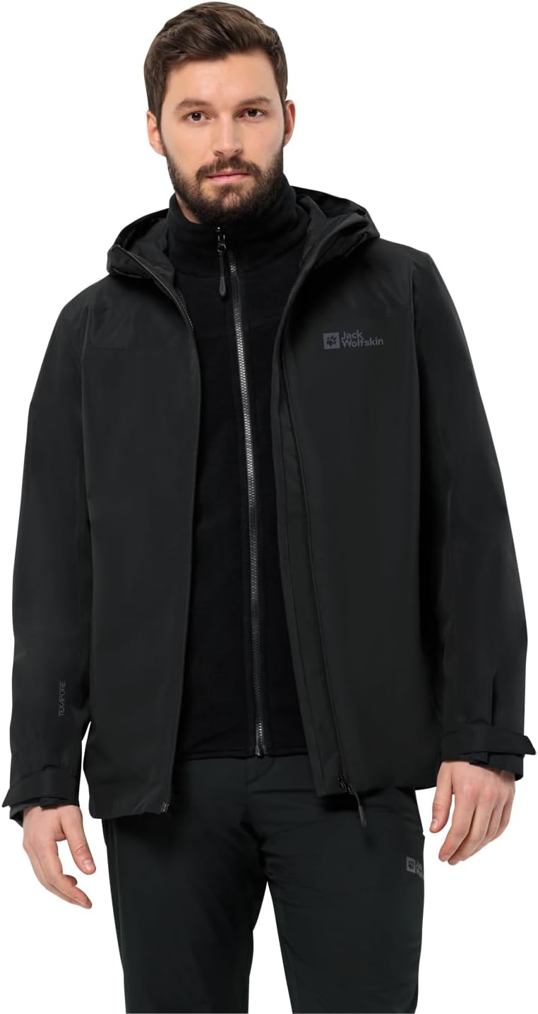 Jack Wolfskin Herren Taubenberg 3in1 Jkt M Jacket S Schwarz, S Schwarz